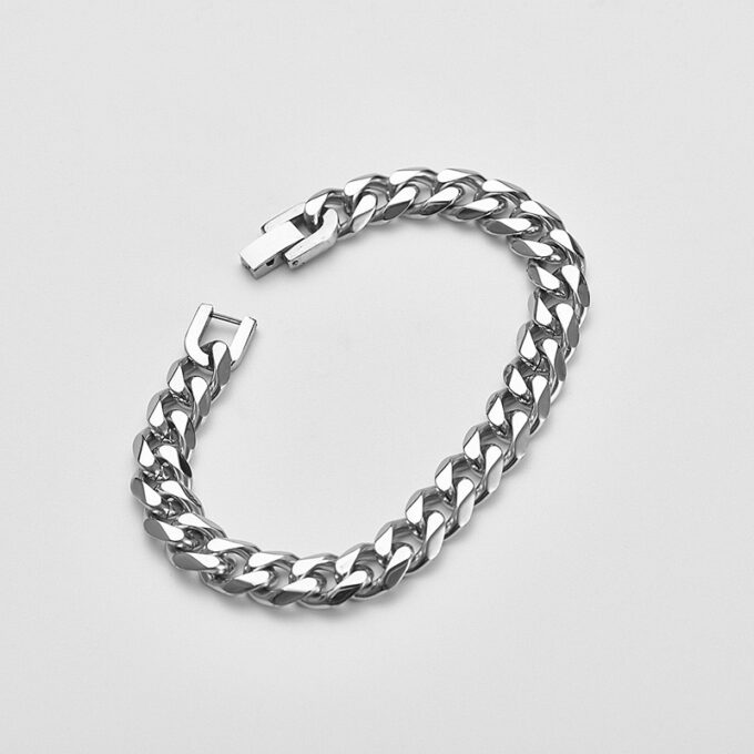 Silver retro thick bracelet